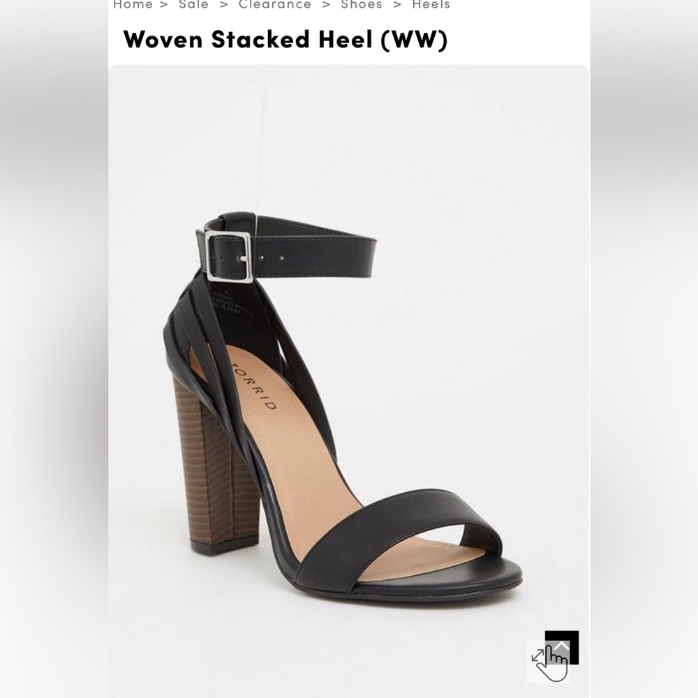 Torrid Black Woven Stacked Heels